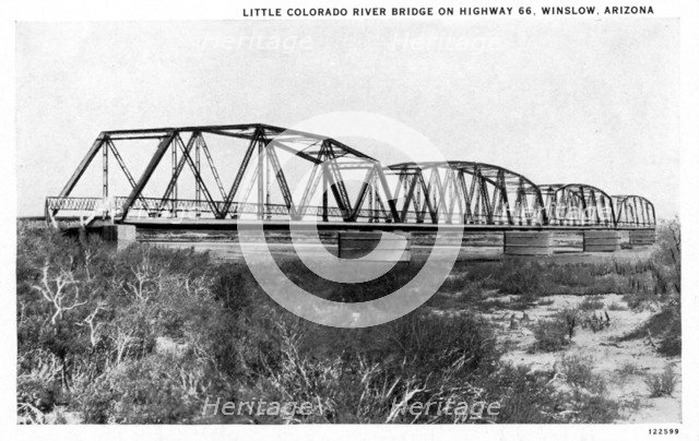 Little Colorado Bridge, Winslow, Arizona, USA, 1928. Artist: Unknown