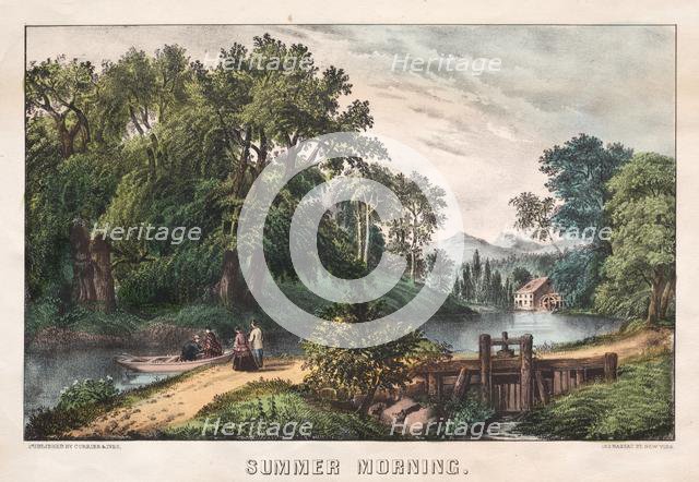 Summer Morning, c. 1838-72. Creator: James Merritt Ives (American, 1824-1895), and ; Nathaniel Currier (American, 1813-1888).