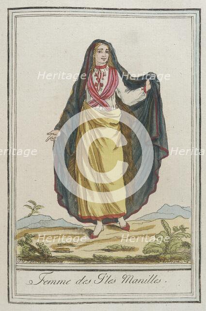 Costumes de Différents Pays, 'Femme des I'les Manilles', c1797. Creator: Jacques Grasset de Saint-Sauveur.