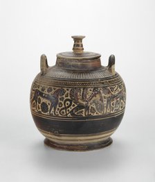Pyxis (Container for Personal Objects), 580-570 BCE. Creator: Ampersand Painter.