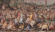 The rout of the Pisans at Torre San Vincenzo, 1568-1571. Artist: Vasari, Giorgio (1511-1574)
