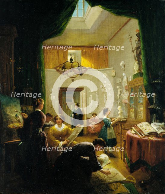 Women's Art Class, ca. 1868. Creator: Louis Lang.