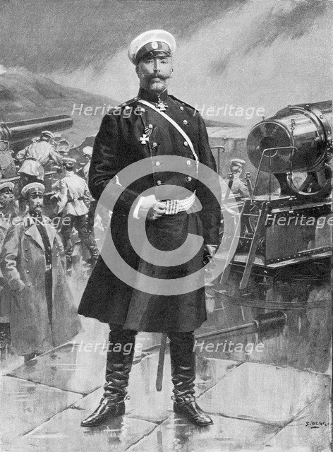 Anatoly Mikhaylovich Stossel, Russian general, Russo-Japanese War, 1904-5. Artist: Unknown
