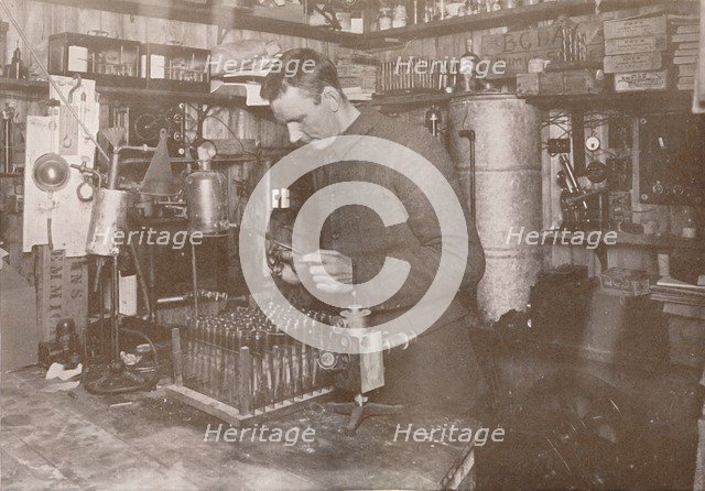 'Dr. Simpson in his Laboratory', 21 December 1911, (1913). Artist: Herbert Ponting.