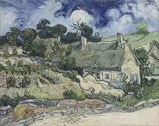 Thatched Cottages at Cordeville, 1890. Artist: Gogh, Vincent, van (1853-1890)