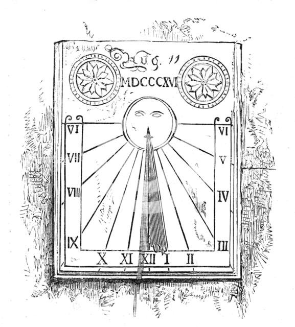 George Stephenson, Father of Railways: dial over the door of Stephenson's cottage..., 1881. Creator: Unknown.