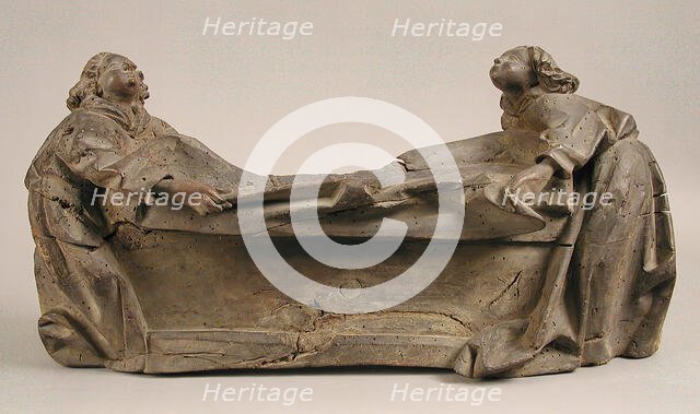 Two Angels Holding a Shroud, German, 15th century. Creator: Unknown.