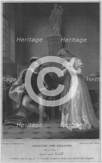 'Measure for Measure. Act 2. Scene 4. Angelo and Isabella', 1797.  Artist: WC Wilson.