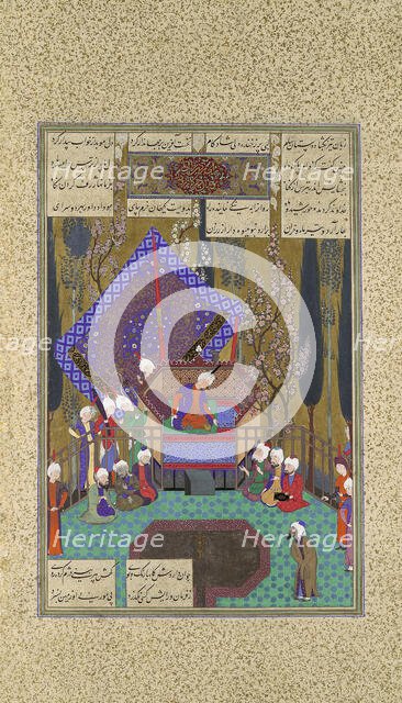 Zal Consults the Magi, Folio 73v from the Shahnama (Book of Kings)..., ca.1530-35. Creators: Sultan Muhammad , 'Abd al-'Aziz.