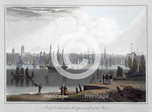 'Liverpool, taken from the oppersite side of the River', 1815. Artist: William Daniell