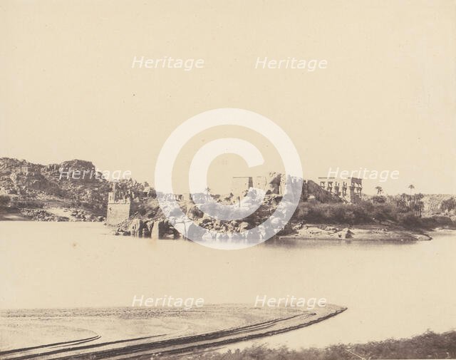 Ile de Fileh (Philæ), Vue Générale Prise du Sud-Est au Point B, 1851-52, printed 1853-54. Creator: Félix Teynard.