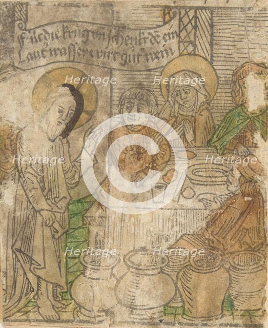 Christ at the Marriage of Cana (Schr. 136a), 15th century., 15th century. Creator: Anon.