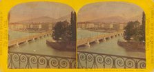 Le Pont du Mont Blanc et L'Ile Rousseau. Geneve., 1863-1865. Creator: William England.