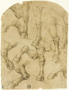 Sketches of Horses' (or Dromedaries') Legs (recto), c. 1530. Creator: Unknown.