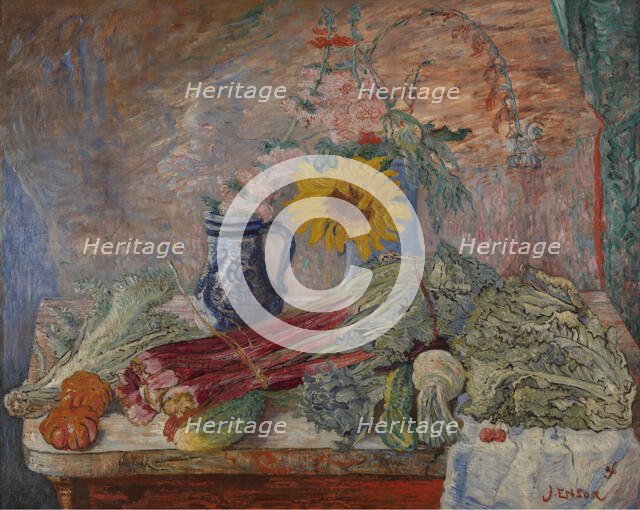 Flowers and Vegetables, 1896. Creator: James Ensor.