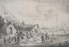 The fish-market on the shore at Scheveningen,  1673-1719. Creator: Peeter Bout.