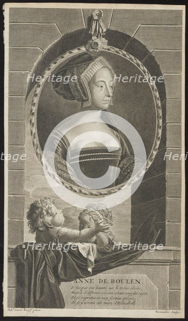 Anne Boleyn, 1697. Artist: Vermeulen, Cornelis Martinus (1644-1708)