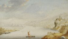 View over the Rhine with a town in the distance, c1690s. Creator: Jan van Call.