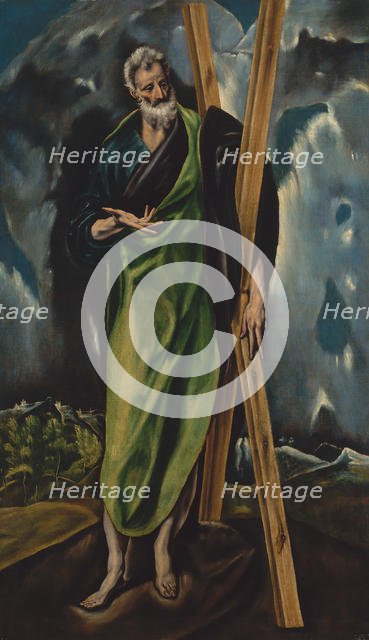 Saint Andrew, ca. 1610. Creator: Workshop of El Greco (Spanish, ca. 1610).