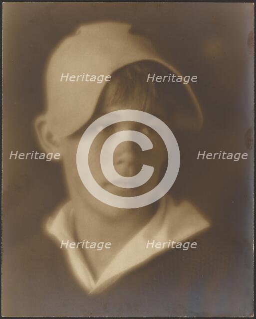 Portrait of a Young Boy in Cap, 1907-1943. Creator: Louis Fleckenstein.