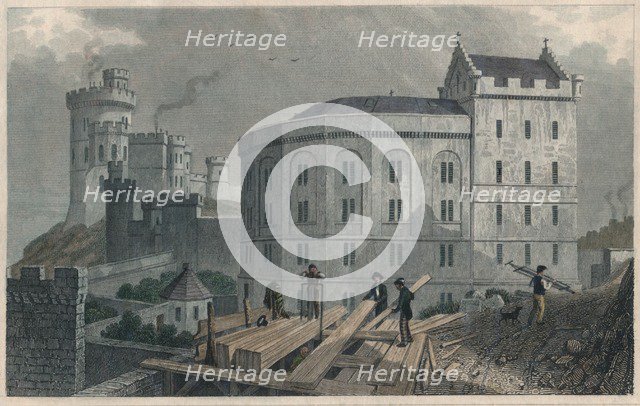 East End of the Bridewell, and Jail Governor's House, Edinburgh, 1829. Artist: William Tombleson