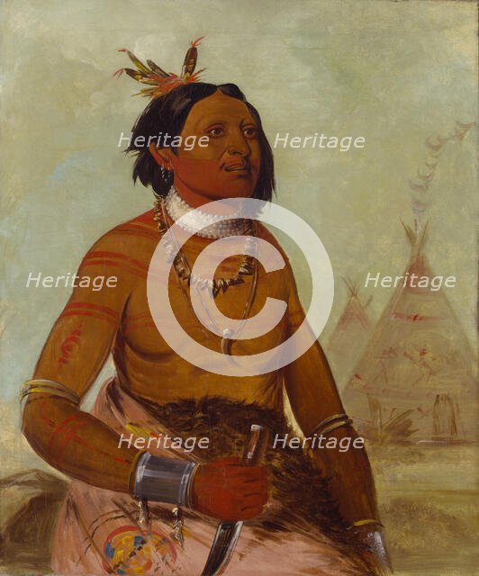 Quáy-hám-kay, Stone Shell, a Brave, 1834. Creator: George Catlin.
