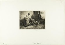 Petits! Petits!, c. 1865. Creator: Charles Emile Jacque.