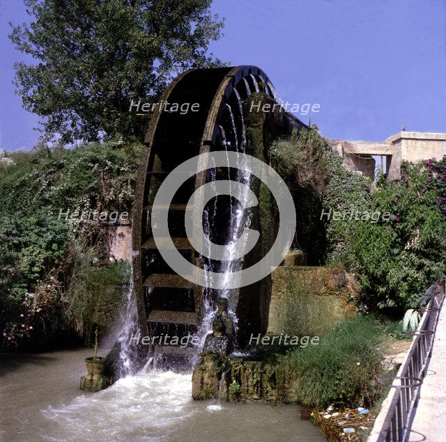 Arab waterwheel in the Huerta Museum (Vegetable garden Museum).