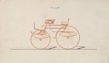 Design for 4 seat Phaeton, no top, no. 689, 1850-70. Creator: Brewster & Co.