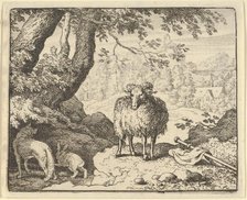 Renard Convinces the Rabbit to Enter His Burrow and Kills Him,  1650-75. Creator: Allart van Everdingen.