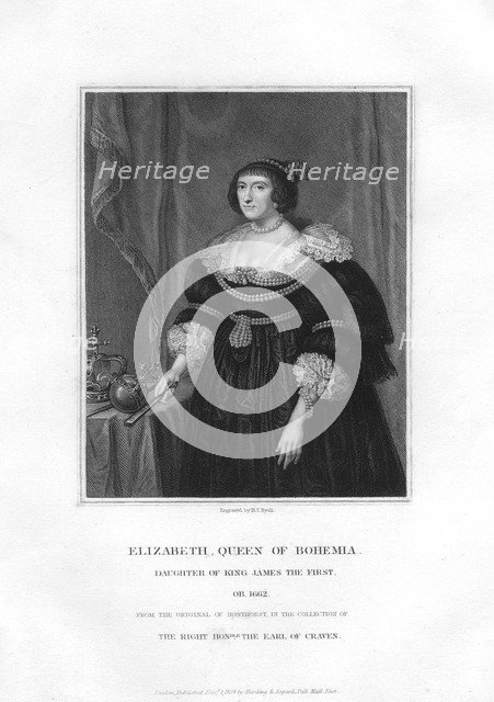 Elizabeth, Electress Palatine and Queen of Bohemia, (1834).Artist: Henry Thomas Ryall