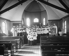 Vested choir, St. Mary's Mission, Detroit, Mich., between 1900 and 1910. Creator: William H. Jackson.