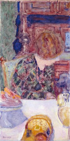 Woman with Dog, 1924. Creator: Pierre Bonnard.