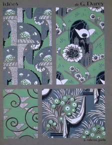 Wallpaper design, from 'Idees', c1925. Creator: Georges Darcy (fl.c. 1925).