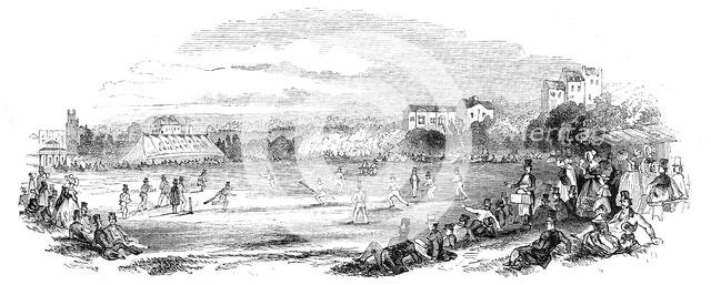 Grand Cricket Match at Brighton, 1844. Creator: Unknown.