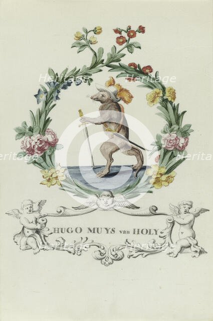 Cartoon of Hugo Muys van Holy, 1710-1720. Creator: Anon.