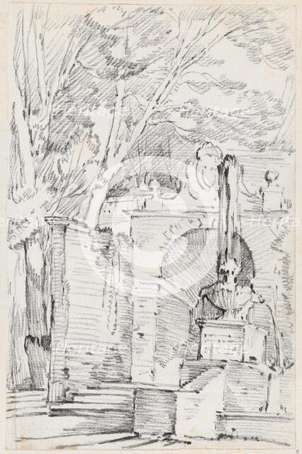 Fountain of Pomona in the Gardens of the Villa d'Este, Tivoli, 1744/1750. Creator: Joseph-Marie Vien the Elder.