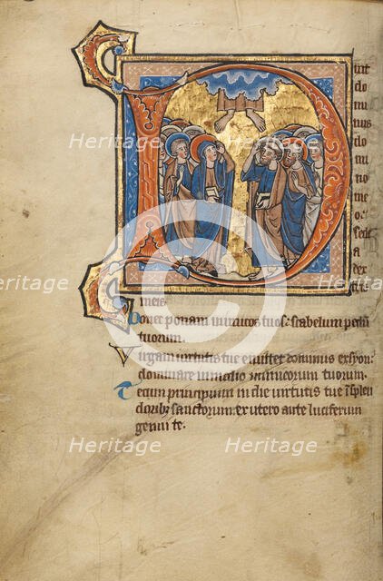 Initial D: The Ascension; Psalter, mid-1200s. Creator: Unknown.