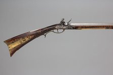 Flintlock Longrifle, American, Philadelphia, ca. 1810-20. Creator: Jacob Kuntz.