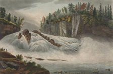 Hadley's Falls (No. 5 of The Hudson River Portfolio), 1821-22. Creators: John Rubens Smith, John Hill.