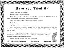 Advertisement for Scott's Emulsion, 1898. Creator: Unknown.