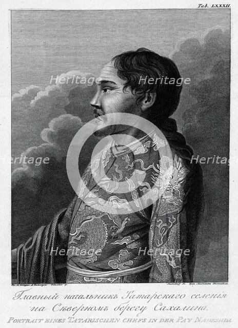 Main Chief of the Tatar Settlement on the Northern Shore of Sakhalin Island, 1813. Creator: Jegor Skotnikoff.