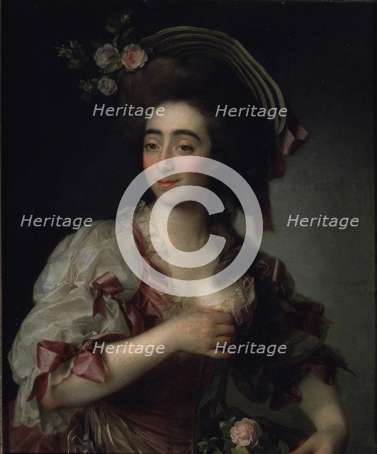 Portrait of the opera singer Anna Davia Bernucci, 1782. Artist: Levitsky, Dmitri Grigorievich (1735-1822)
