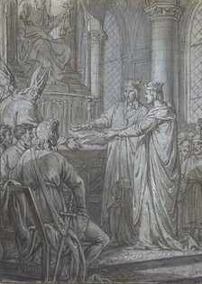 Louis III et Carloman donnent aux eveques du Royaume l'assurance de leur Fidelite en 882, ca. 1791. Creator: Nicolas Lejeune.