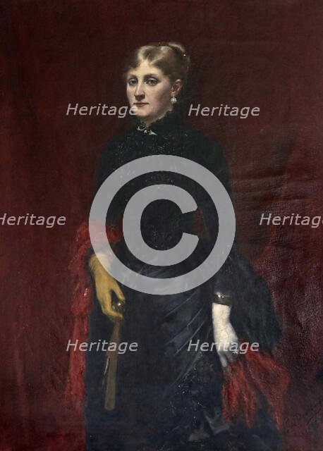 Portrait of Jeanne Petitcuenot, née Thibaut, 1883. Creator: Deurbergue, Ida (1857-1934).