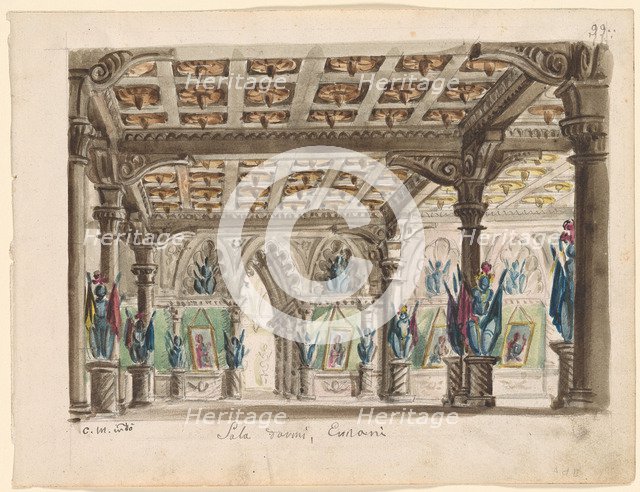 Set design for the Opera Ernani by Giuseppe Verdi.