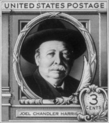 Photograph of artwork for 3-cent US postage stamp featuring portrait of Joel Chandler Harris, c1948. Creator: Unknown.
