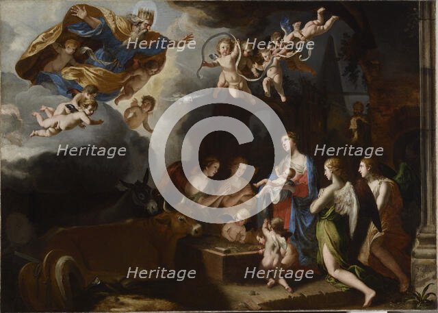 L'Adoration des anges (The Adoration of the Christ Child), 1635. Creator: Stella, Jacques (1596-1657).