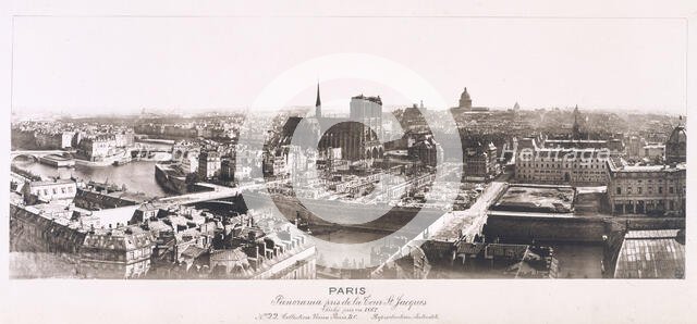 Panorama taken from the St Jacques tower, 4th arrondissement, Paris, 1867. Creator: Unknown.