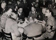 Nazi Deputy Leader Rudolf Hess with party colleagues, Bürgerbräukeller, Munich, October 1937. Artist: Unknown